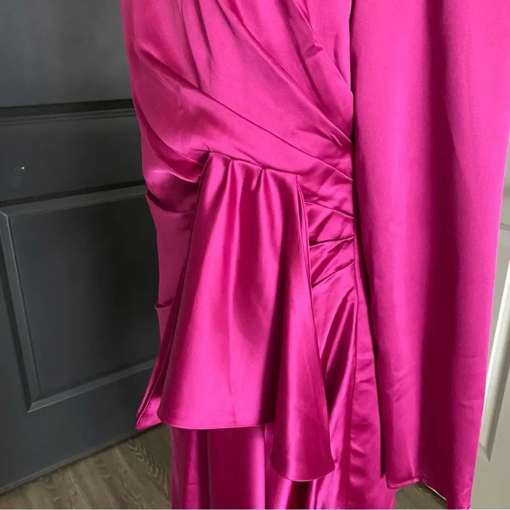Mac Duggal Fuchsia Long Sleeve Dress - Picture 5 of 8